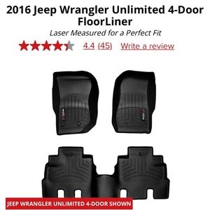 Jeep Wrangler Weather Tech Mats